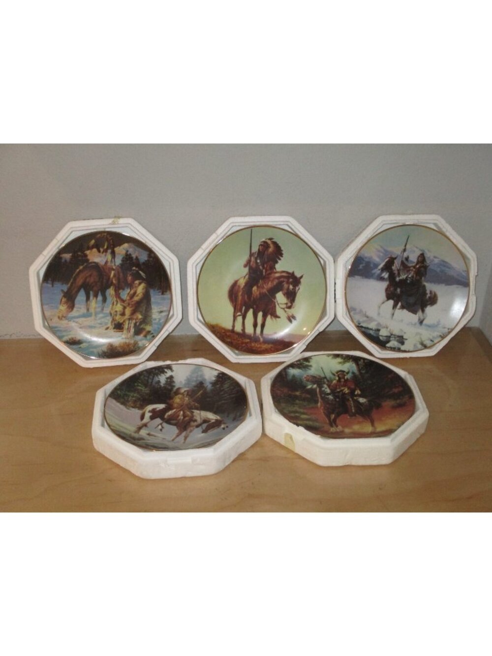 The Last Warriors Plate Collection Vintage Lot of 5 With Certificates Very Good